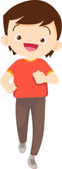 Fototapeta premium cute boy exercise actions to move the body healthy