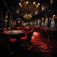 A player's table in a luxury casino. Generative AI.