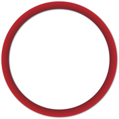 Red round frame isolated on transparent background, png icon.