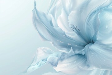 The soft petals of a flower in a pastel blue hue, ideal for use in tranquil and serene meditation app backgrounds..