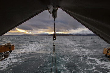 sailing trip in Norway with dramatic clouds