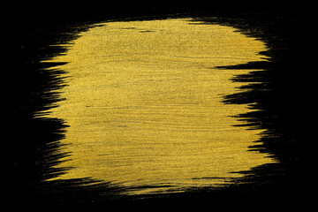 Golden Brush Stroke on Black Background