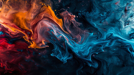 A dynamic photograph capturing the energy of abstract liquid swirls in motion - obrazy, fototapety, plakaty