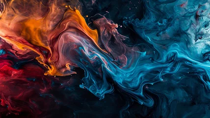 Poster A dynamic photograph capturing the energy of abstract liquid swirls in motion © Samvel