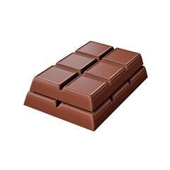 Fototapeta premium 3d chocolate bar isolated on transparent background, png