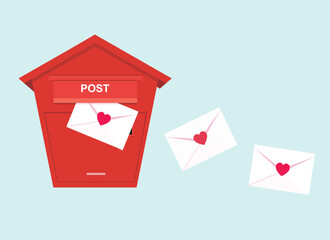 Mailbox with love letters. Valentine day - 730777511