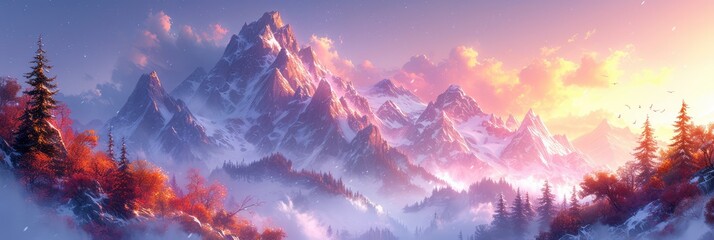 Obraz na płótnie Canvas Milky Way Over Sequoia National Forest, Background Banner HD