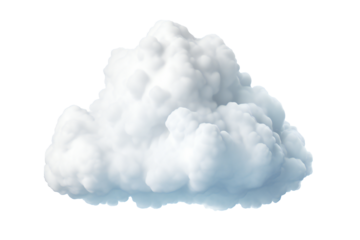 Puffy cloud isolated on transparent background Generative Ai