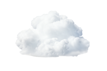 Puffy cloud isolated on transparent background Generative Ai