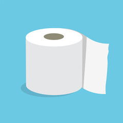 Toilet paper isolated on blue background