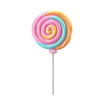 3d piruleta lollypop isolated on transparent background, png
