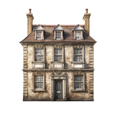 Georgian House isolated on transparent background