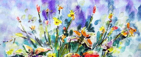 abstract color backgrounds for design Art watercolor painting flower