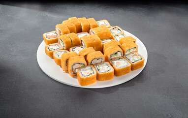 Set of hot tempura rolls, a crispy and satisfying selection for those who love a warm twist on sushi
