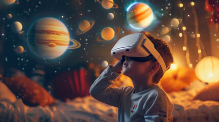 Young Explorer's Journey Through Virtual Space