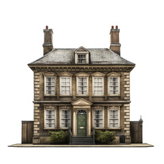 Georgian House isolated on transparent background