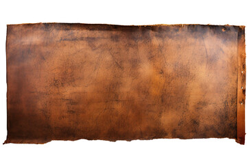 Rough strip of leather banner isolated on transparent background Generative Ai - obrazy, fototapety, plakaty