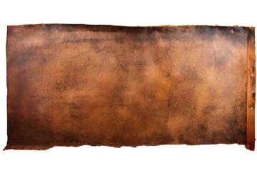 Deurstickers Rough strip of leather banner isolated on transparent background Generative Ai © LayerAce.com