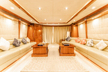 Luxury saloon of a yacht