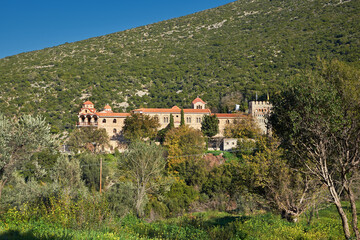 Fototapeta premium Kloster Kalamiou, Nonnenkloster, Epidaurus, Argolida, Peloponnes, Griechenland