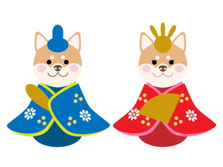 柴犬のおひな様とおだいり様