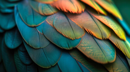 Exquisite Close-up of Teal Bird Feathers: Textural Beauty in Nature