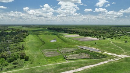 The dry Thamalakane river in Maun, Botswana, Africa