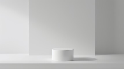 Simple White Product Podium on a Clean Background