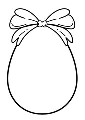 Hand Drawn Easter Egg  Outline Illustration, Easter Frame, Easter Egg,  Simple black and white line art frame for kids activities 