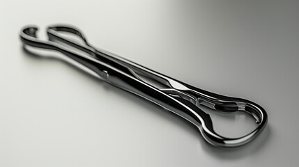 a blank black eyelash curler on a silver background, with a rubber pad and a curl effect. 