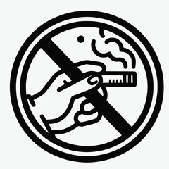 No Smoking icon vector and illustration logo template in a stylish style. Suitable for a variety of purposes in high quality.