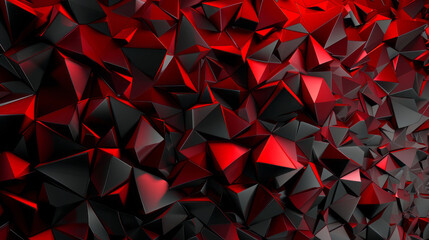 Naklejka premium 3D abstract wallpaper. Three-dimensional dark red and black background