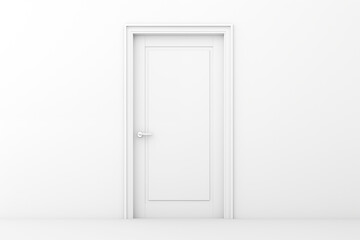White door on a white minimalist wall.
