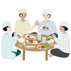 muslim iftar fasting together
