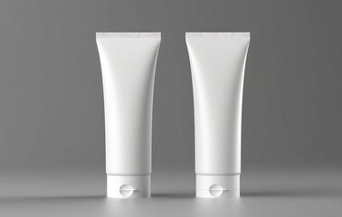 Blank plastic tube for cosmetics. Isolated mockup Cream or gel white plastic product tube