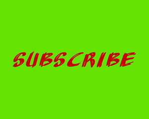 Subscribe on a green background for social media use