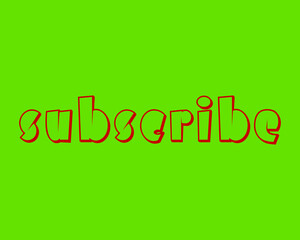Subscribe on a green background for social media use