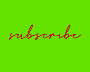 Subscribe on a green background for social media use