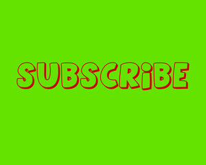 Subscribe on a green background for social media use