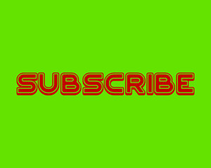 Subscribe on a green background for social media use