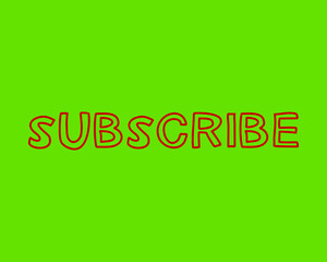 Subscribe on a green background for social media use