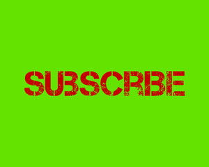 Subscribe on a green background for social media use