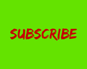 Subscribe on a green background for social media use