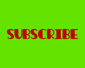 Subscribe on a green background for social media use
