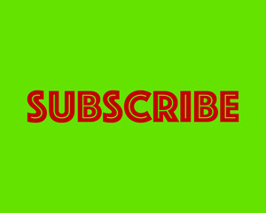 Subscribe on a green background for social media use