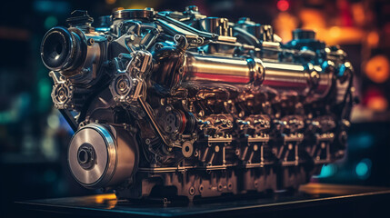 Vintage Music Machine: Black Retro Equipment, Antique Turntable, & Abstract Electronic Tool in Old Metal Engine Technology, generative AI