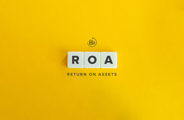 Return on Assets (ROA) Acronym and Concept Image. 