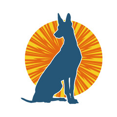 Fototapety  Silhouette of an active dog pet animal 