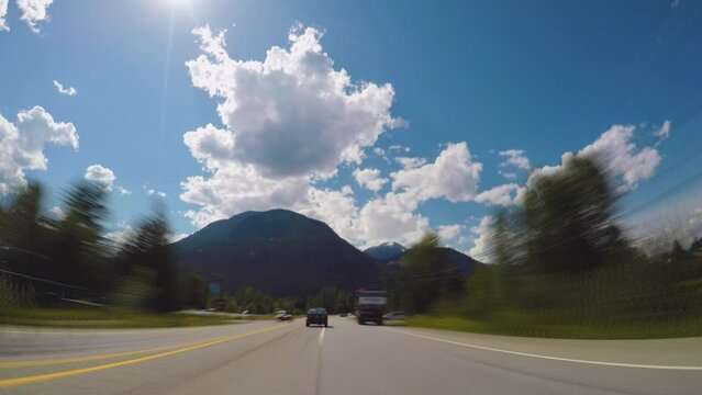 Driving Hyperlapse on Sea to Sky Highway view of Mount Currie BC 99