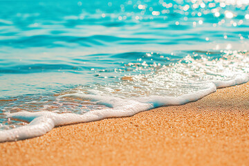 Fototapeta na wymiar sea waves on the beach on a summer day